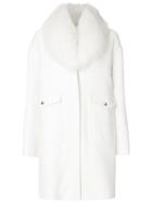 Moncler Gamme Rouge Fur Collar Coat - White