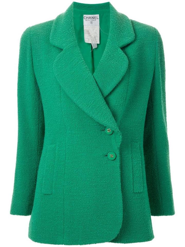 Chanel Pre-owned Classic Double-breasted Blazer - Green
