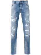 Dolce & Gabbana - Ripped Detail Jeans - Men - Cotton - 50, Blue, Cotton