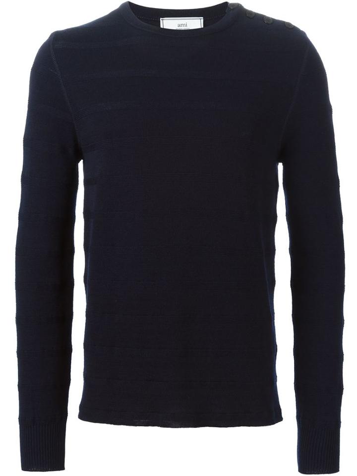Ami Alexandre Mattiussi Striped Jumper, Men's, Size: Xl, Blue, Merino