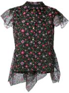 Kolor - Floral Print Blouse - Women - Cotton/polyester - 2, Black, Cotton/polyester