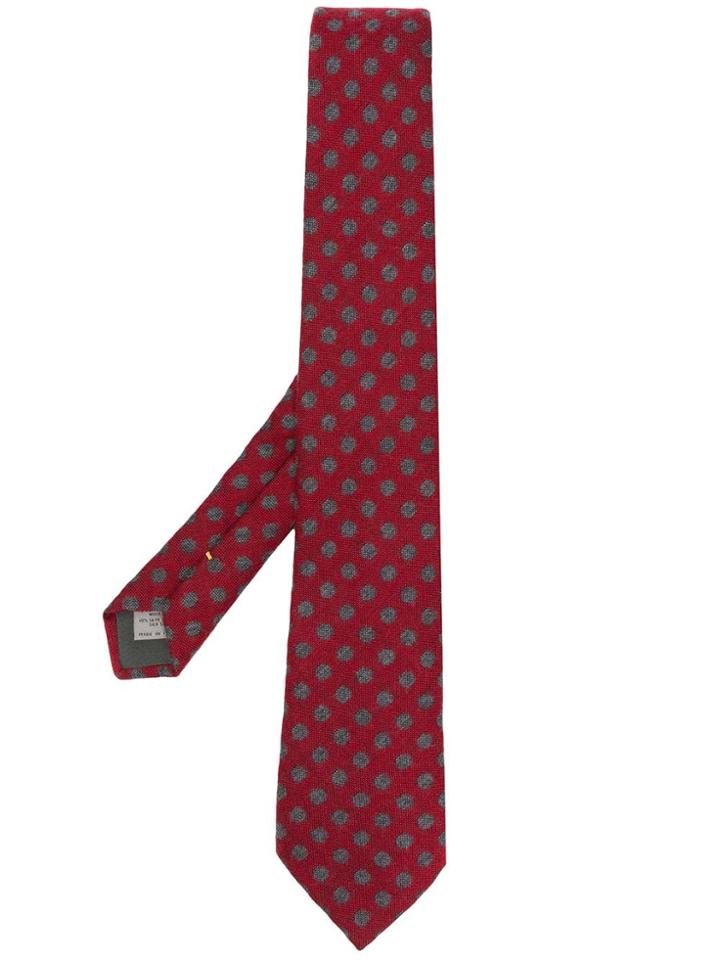 Canali Polka Dot Tie - Red