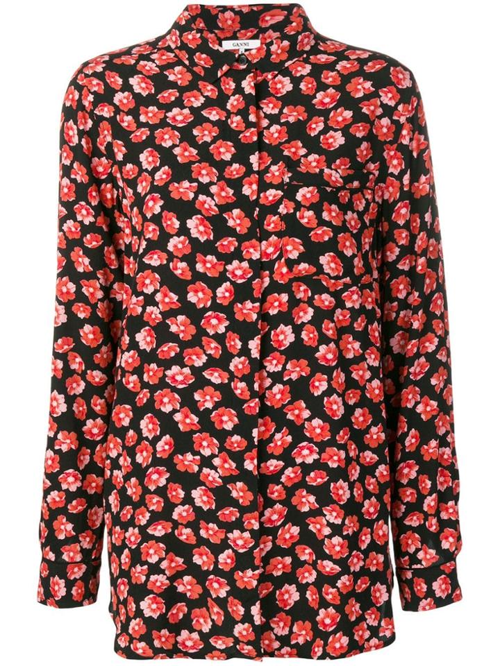 Ganni Lindale Crepe Shirt - Red