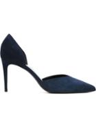Saint Laurent Paris D Orsay Pumps, Women's, Size: 41, Blue, Chamois Leather/leather