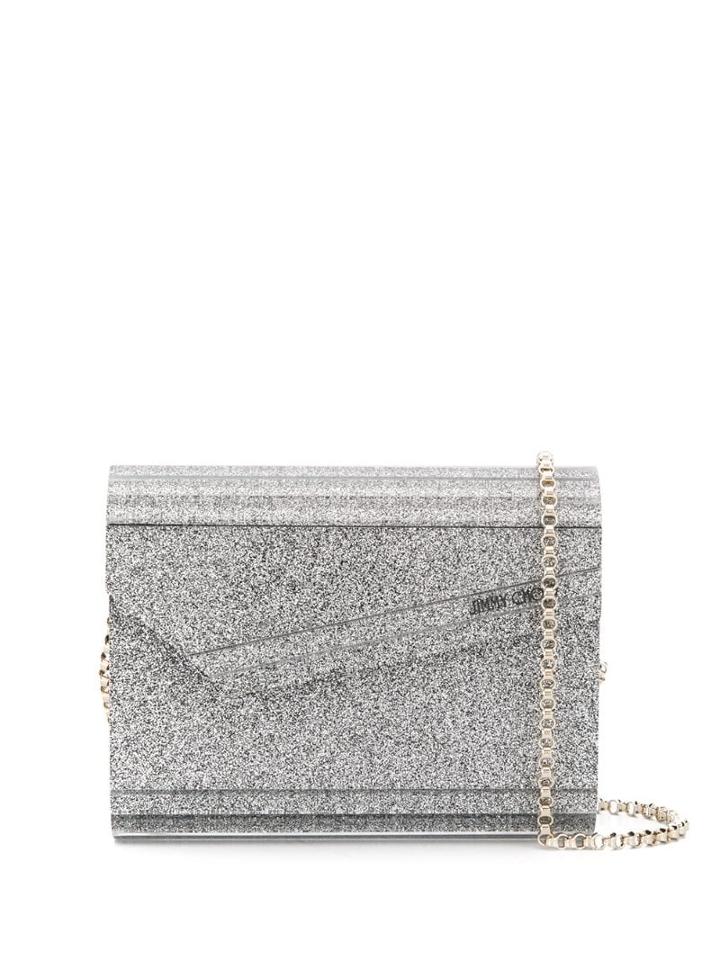 Jimmy Choo Glitter Candy Clutch - Silver