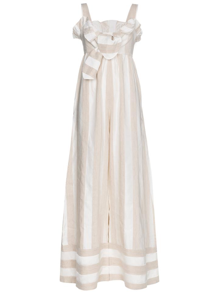 Paper London Beach Boy Stripe Cotton Linen-blend Jumpsuit - Nude &