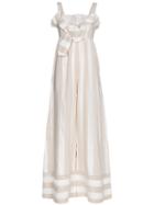Paper London Beach Boy Stripe Cotton Linen-blend Jumpsuit - Nude &
