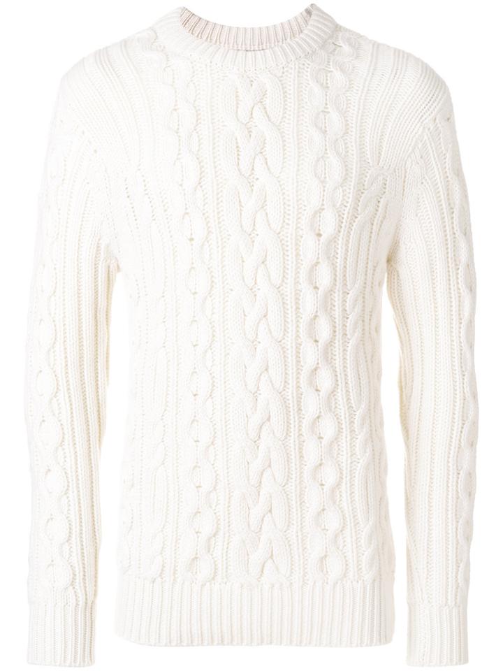 Pringle Of Scotland Aran Knit Jumper - White