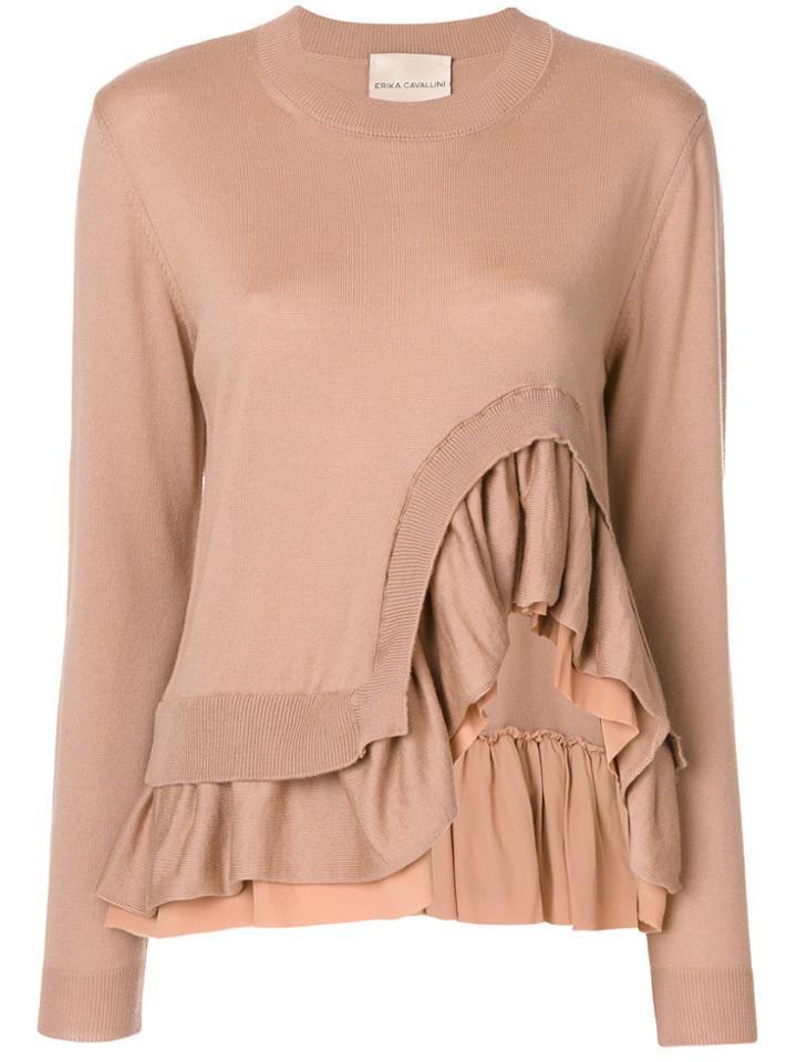 Erika Cavallini Ruffled Sweater - Nude & Neutrals