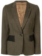 Gucci Pre-owned Contrasting Pockets Fitted Blazer - Brown