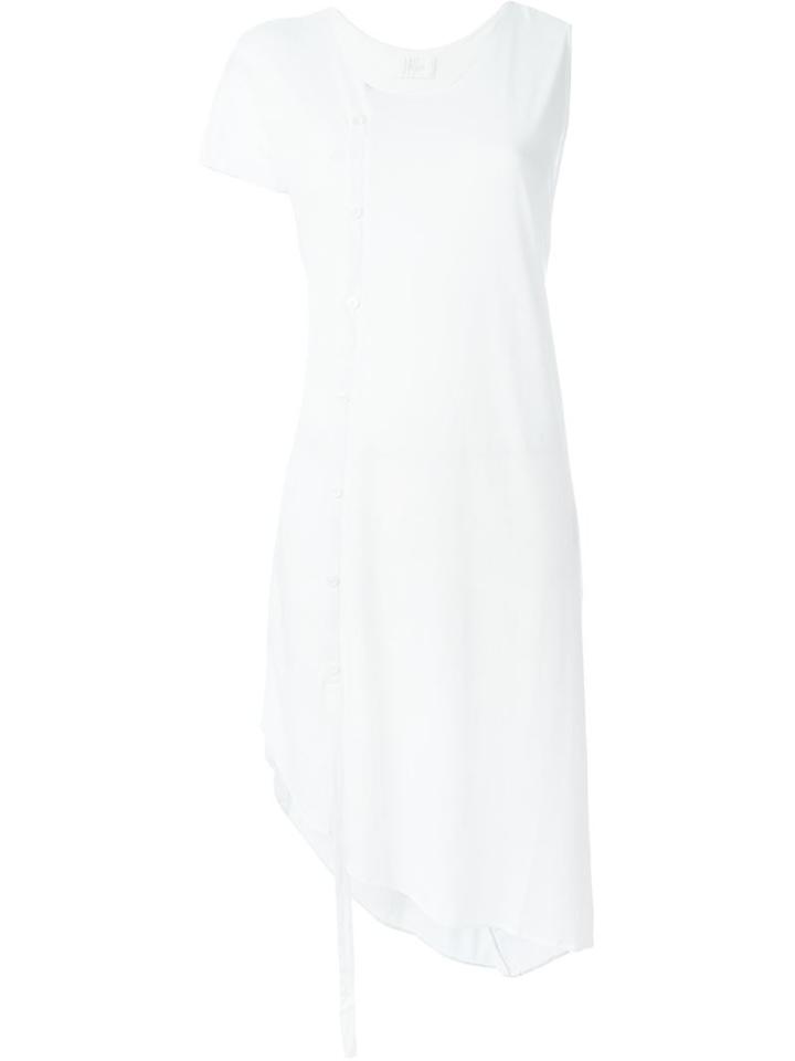 Lost & Found Ria Dunn Asymmetric Buttoned Tunic, Women's, Size: Small, White, Cotton