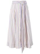 Lisa Marie Fernandez Midi Striped Skirt, Women's, Size: 4, Polyester/cotton