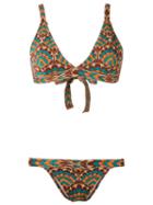 Gig Printed Bikini Set, Women's, Size: Medium, Brown, Lurex/polyamide