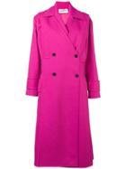 Valentino Double Breasted Tricotine Coat - Pink