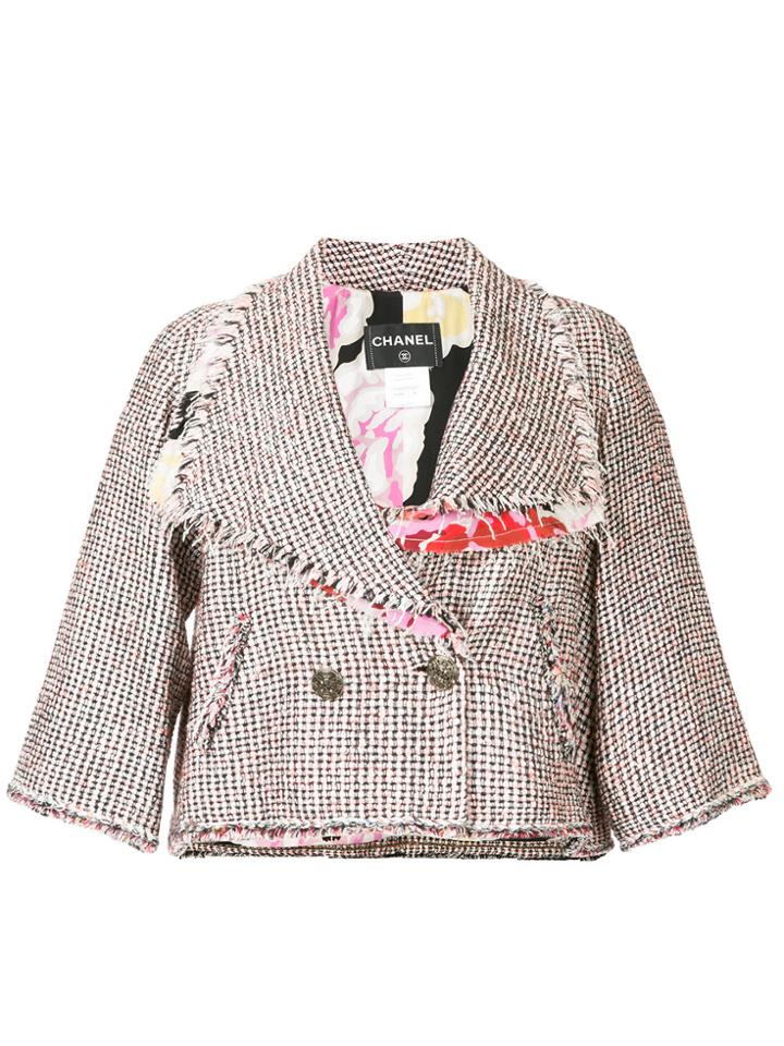 Chanel Vintage Cropped Tweed Jacket - Pink & Purple