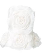 Isabel Sanchis - Peplum Floral Bustier - Women - Silk/viscose - 38, White, Silk/viscose