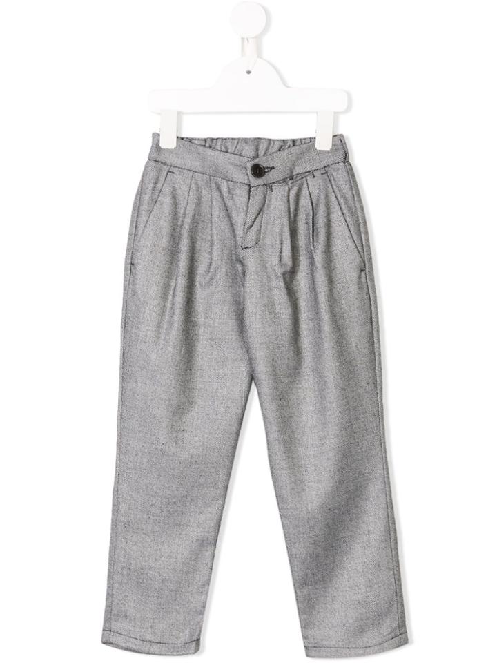 Paolo Pecora Kids Teen Twill Trousers - Black