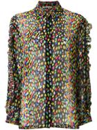 Marco De Vincenzo Leopard Ruffled Shirt - Multicolour