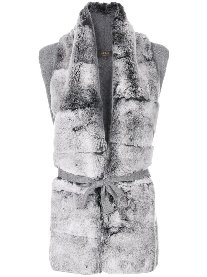 N.peal Milano Fur Placket Gilet - Grey