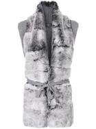 N.peal Milano Fur Placket Gilet - Grey