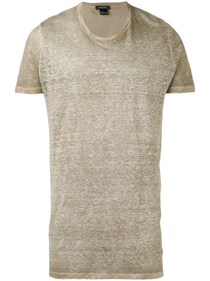 Avant Toi Blurry Effect T-shirt, Men's, Size: Xl, Brown, Linen/flax