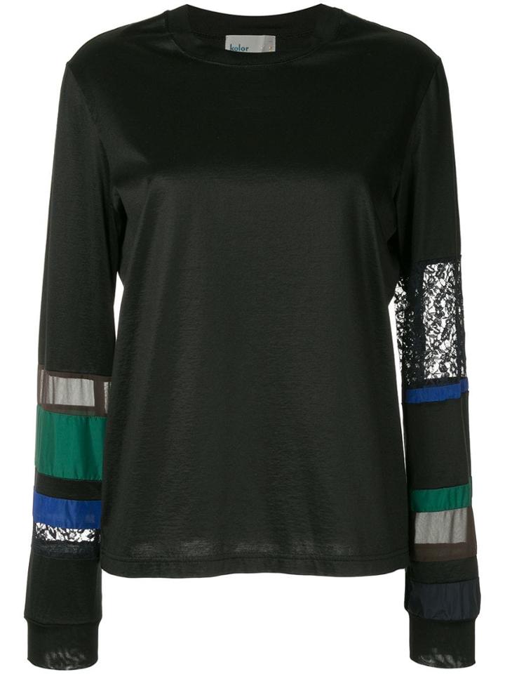 Kolor Panel Sleeve Sweatshirt - Black