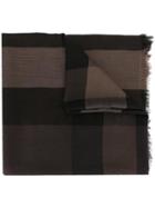 Burberry Checked Scarf, Men's, Brown, Silk/modal/wool/cashmere