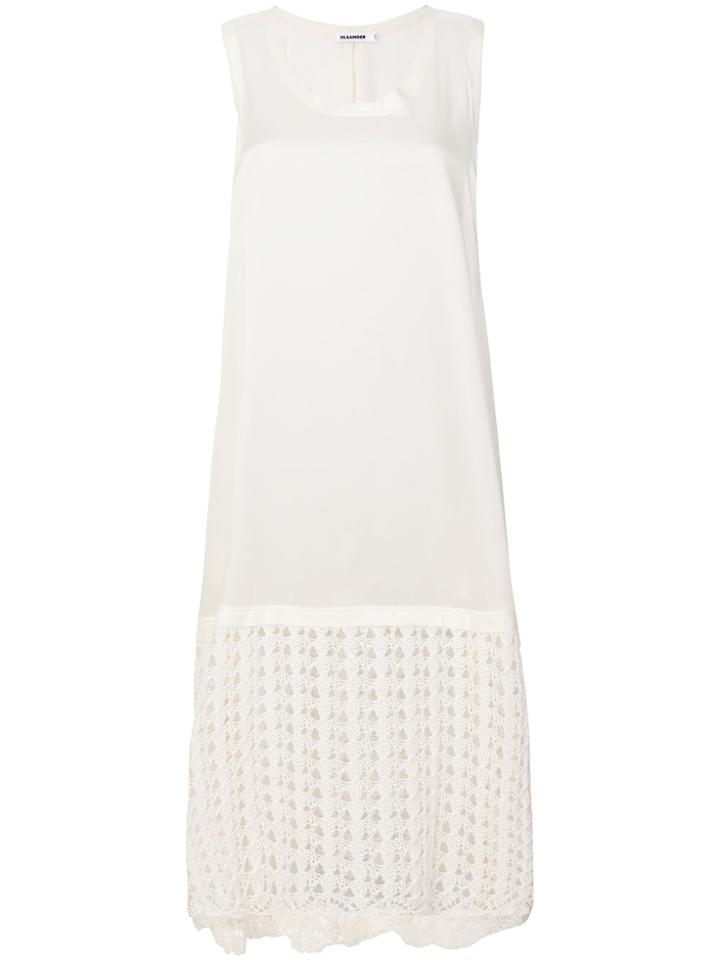 Jil Sander Crochet Hem Dress - Nude & Neutrals