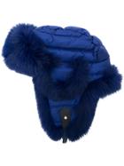 Liska Padded Fur Trim Hat - Blue