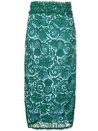 No21 Patterned Pencil Skirt - Green