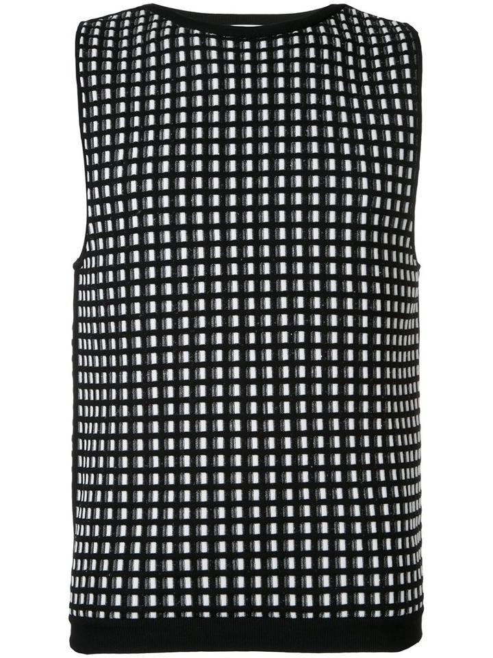Wooyoungmi Checked Pattern Pullover, Men's, Size: 50, Black, Nylon/polyester