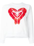 Peter Jensen Lobster Heart Print Sweatshirt, Women's, Size: Medium, White, Cotton