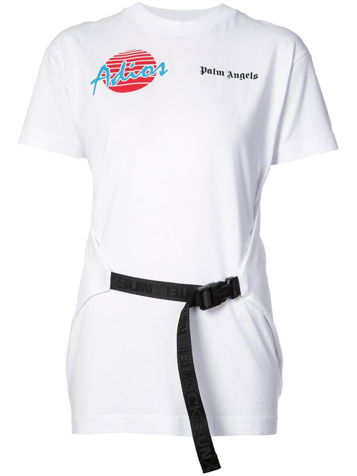 Palm Angels Adios Belted Waist T-shirt - White