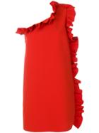 Msgm Ruffled One-shoulder Dress - Red