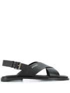 Prada Side Buckle Flat Sandals - Black