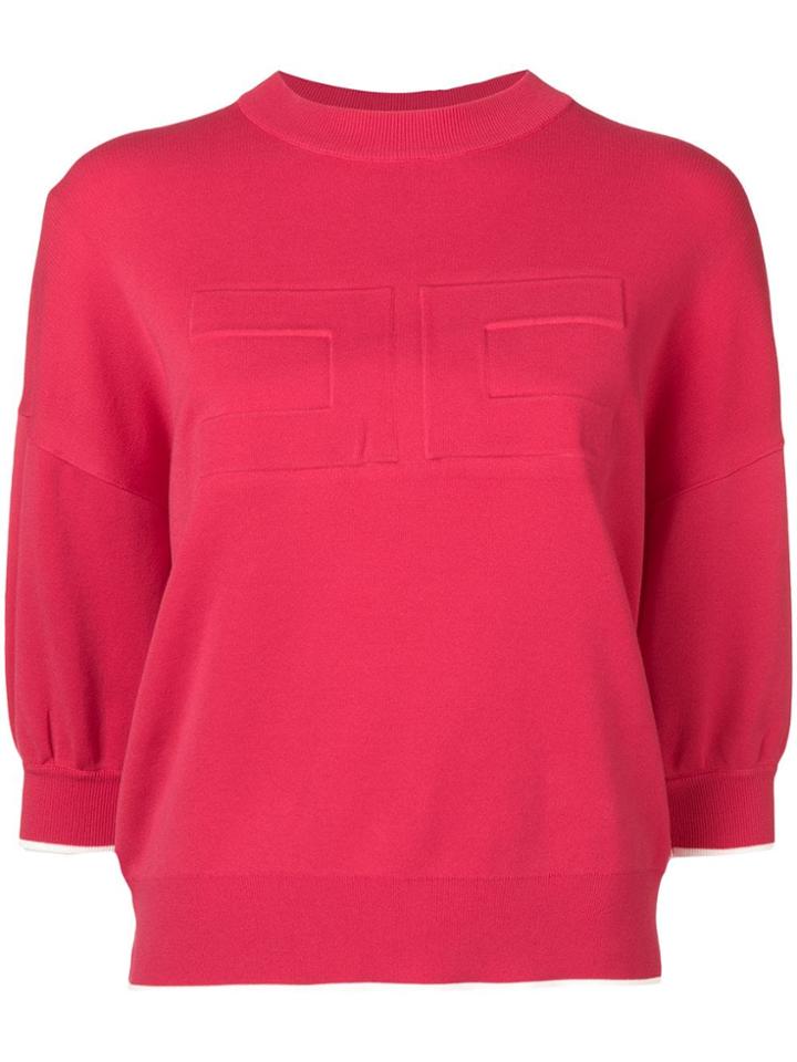 Elisabetta Franchi Round Neck Sweater - Red