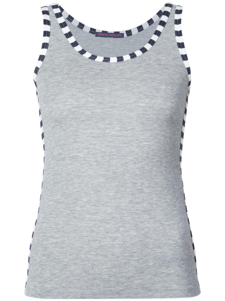 Harvey Faircloth Stripe Detail Vest Top - Grey
