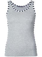 Harvey Faircloth Stripe Detail Vest Top - Grey