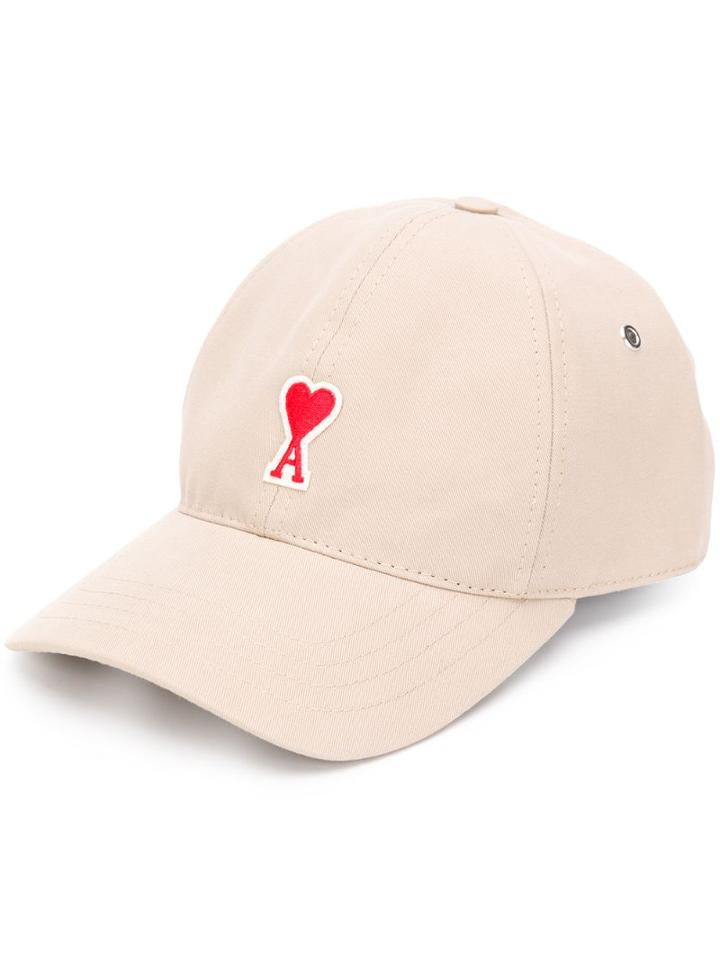 Ami Paris Baseball Cap With Ami De Coeur Patch - Neutrals