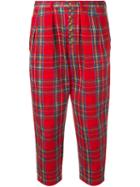 Comme Des Garçons Pre-owned Tartan Cropped Trousers - Red