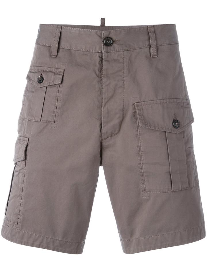 Dsquared2 Classic Cargo Shorts, Men's, Size: 46, Grey, Cotton