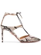 Aquazzura Snake Manhattan 85 Pumps - Grey