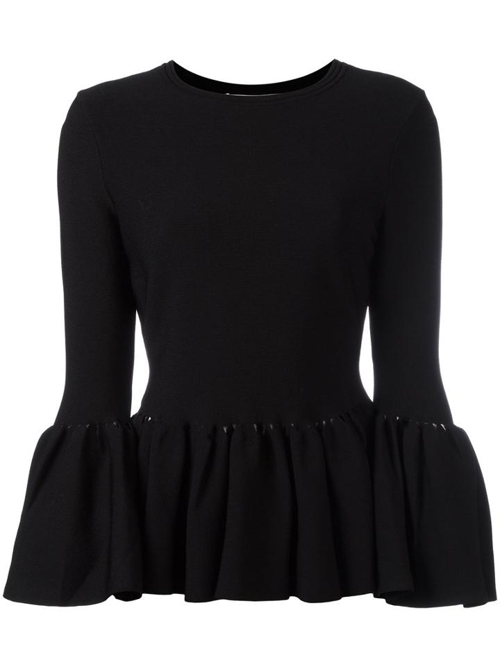 Jonathan Simkhai Frill Hem Top, Women's, Size: Xs, Black, Nylon/viscose