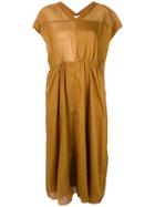 Mauro Grifoni Smock Midi Dress - Brown