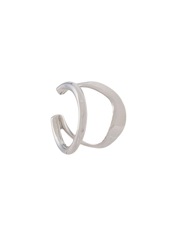 Maria Black Ripples Earcuff - Silver