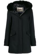 Herno Faux Fur Trim Hooded Jacket - Black