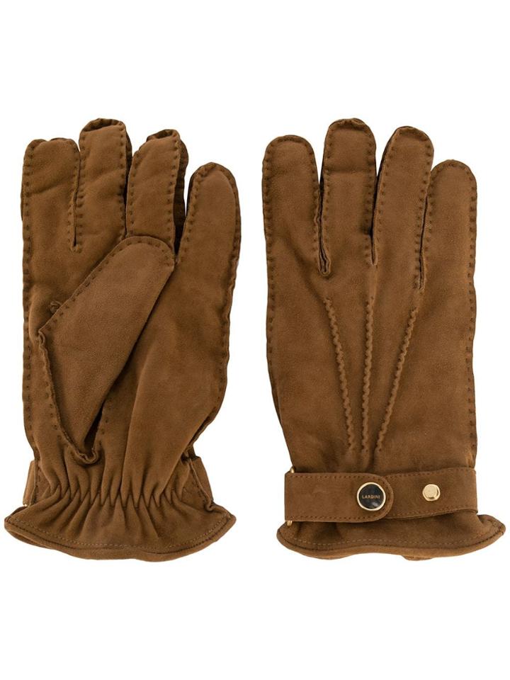 Lardini Logo Plaque Gloves - Brown