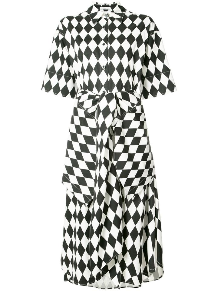 Tome Harlequin Print Shirt Dress - Black