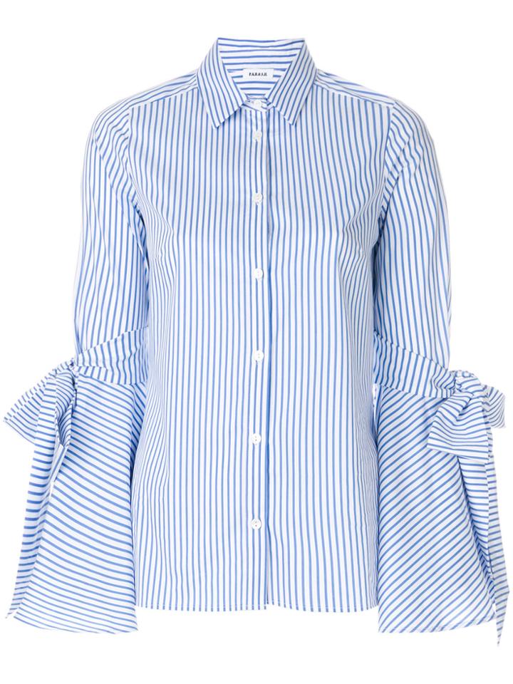 P.a.r.o.s.h. Striped Flared-sleeve Shirt - Blue