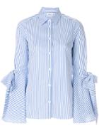 P.a.r.o.s.h. Striped Flared-sleeve Shirt - Blue